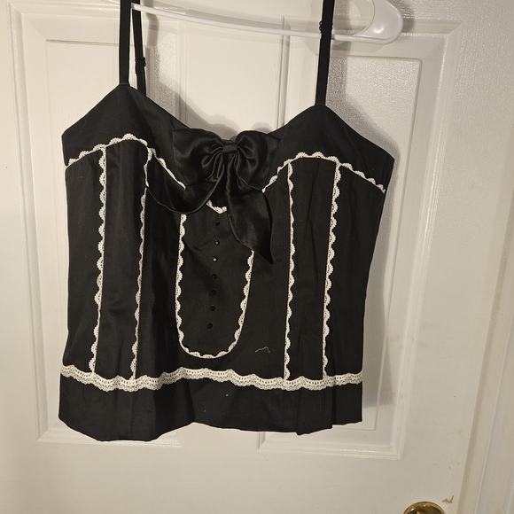 susan lucci Tops - Black Bustier Camisole with Tie Front